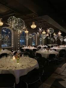 8个/套 LED 漂浮波浪气球，适用于婚礼装饰、生日派对装饰、宴会装饰和家居卧室装饰，无需电池，气球配件，生日气球，气球花环，自发光漂浮装饰，室内/室外均可使用 - 彩色 - 查看 6