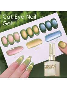 XEIJAYI 15ML Barley Cat Eye 3 Colors Cat Eye Nail Gel Polish  Semi Permanent Nail Art Soaking UV LED Nail Salon DIY Nail Salon Gel For Spring And Summer - xanh quân đội - Xem 2