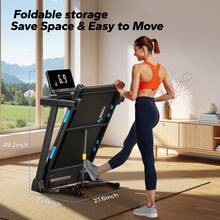 MERACH Foldable Treadmill With Incline, 7.5MPH Quiet Treadmills For Home With Double Deck Technology, 4 Silicone Shock Cushion, Heart Rate Monitoring,16.5" Wider Belt, APP, 6% Manual Incline - US A Type Plug(110-127V) - View 6