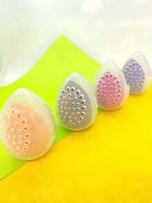 1/3/5pcs Of Cosmetic Sponge Storage Box, Porous Moisture-Proof Transparent Beauty Sponge Holder, Puff Cosmetic Egg Cover, Travel Portable Breathable Storage Box,For Holiday Beach, Bathroom Collection, Bedroom Collection, Large Capacity