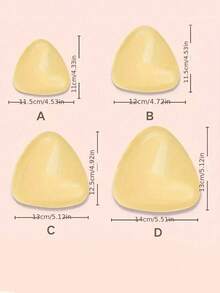 2pcs Double-Sided Adhesive Bra Pads, 3cm Thick Push-Up Bust Shaper Sticky Bra Inserts For Bras And Swimwear - Apricot - View 5