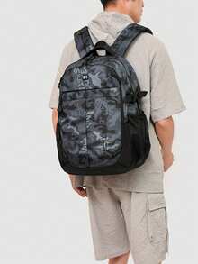 男学生高容量迷彩旅行背包，高中减负背包