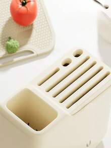 1pc Knife Holder Rack, Multifunctional Kitchen Countertop Knife, Chopstick, Spoon Storage And Draining Rack
