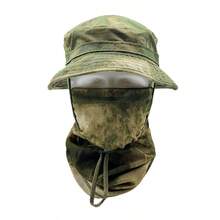 British SAS Short Brim Boonie Hat MC Dark Night Tactical Camouflage Sun Protection Hat Outdoor Hiking Sunshade Round Edge Bucket Hat (Hat And Mask ) - Multicolor - View 12
