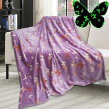 蝴蝶毯，柔软舒适的法兰绒儿童盖毯，适合男孩和女孩的礼物，薰衣草发光毯，柔软的法兰绒毛绒毯玩具，适合 1-10 岁的女孩和男孩，感恩节圣诞节生日礼物 - 蝴蝶 - 查看 6