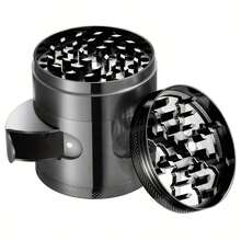 4-Layer Zinc Alloy Herb Grinder – 60mm Compact Design With Skylight & Bolt Pattern, Ultra-Smooth Grinding For Home, Travel, Or Parties | Christmas Gift-Ready Packaging - 黑色 - 查看 5