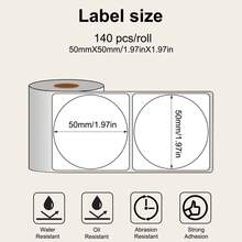 1 捲 50mm 圓形標籤，多用途圓形自黏標籤 1.96in X 1.96in (50x50mm)，100 張/捲；白色標籤，適用於 M110/M120/M220/M200/P50/DP23S 及其他標籤印表機，適用於學校用品、返校季 - 白色 - 查看 3
