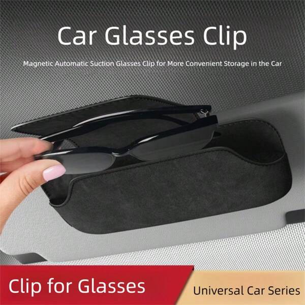 1pc Car Glasses Clip/Sun Visor Storage Box/Sun Glasses Clip Car Main Driver Glasses Box/Sunglasses Car Glasses FrameFor Women Storage Organizer Travel Essentials Back To School Dormitory Storage