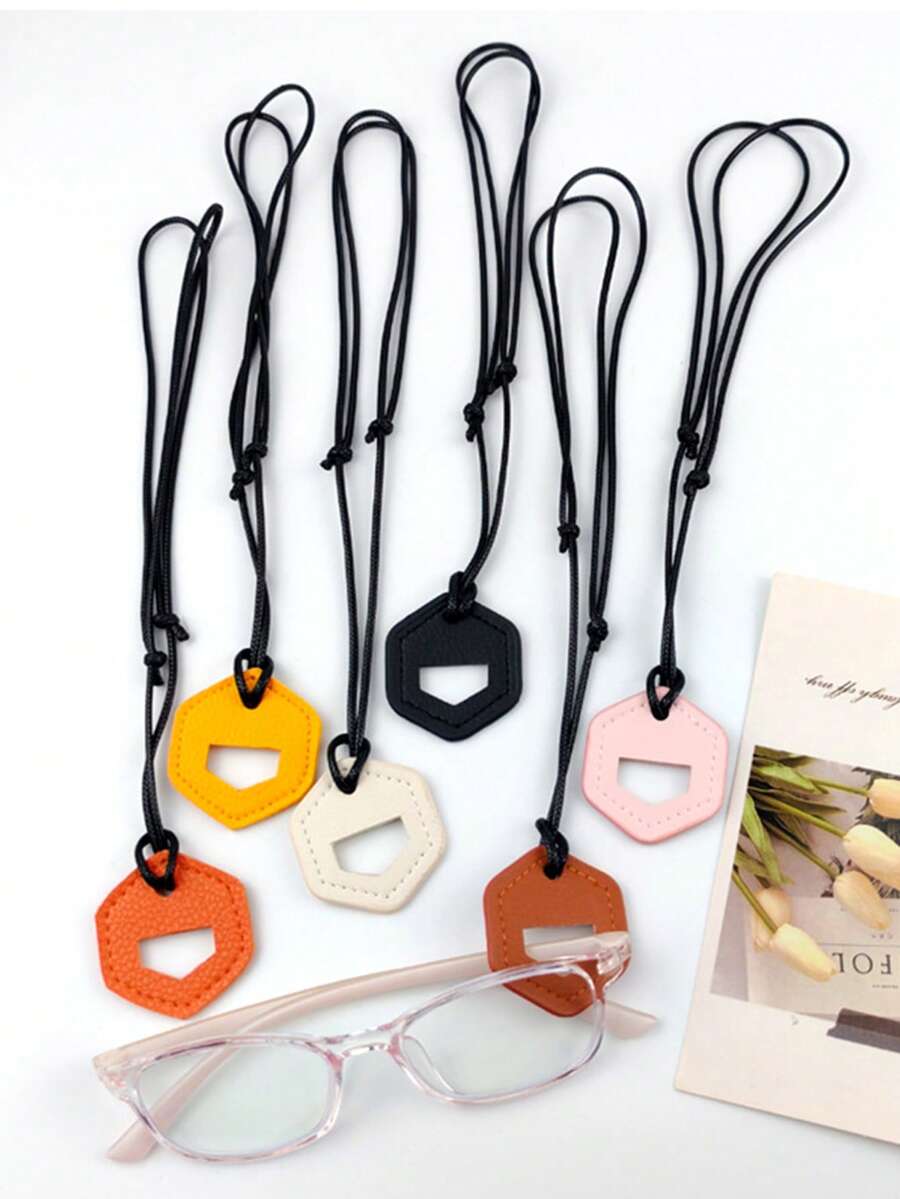 1pc Portable Leather Sunglasses Chain, Outdoor Eyeglasses Lanyard Holders