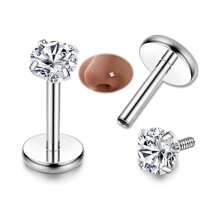 8 Stück / 13 Stück Liebe / Stern / Quadrat / Rund Form klare CZ Labret Lippen Ringe Nasenstecker Ohrringe aus Edelstahl für Helix Conch Knorpel Piercing Schmuck für Damen und Herren