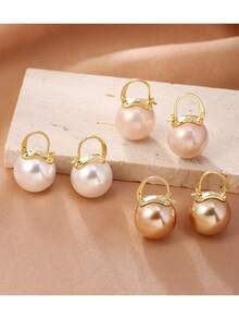 A Pair Of Earrings, Characterized By Elegance And Personalized, Jade Earrings, Hypoallergenic Closures, And Oval Pearl Drop Earrings, Designed For Brides. Halloween, Father's Day, Mother's Day, Valentine's Day, Thanksgiving, Easter, Birthday, Holiday Gifts For Friends And Family, Weddings,