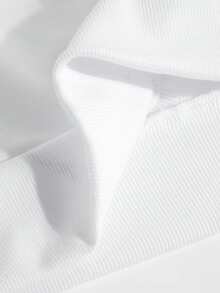 Women's Casual Drop Shoulder Sweatshirt, Versatile Solid Color Top, Round Neck Loose Fit Pullover For Spring And Autumn, Collegiate Style, Streetwear - White - View 8