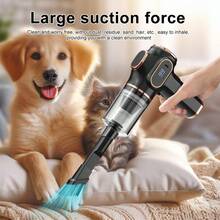 Aspiradora de mano con fuerte potencia de succión, aspiradora de coche inalámbrica, carga USB y múltiples accesorios de limpieza, adecuada para una limpieza rápida, aspiradora para hogar y coche.