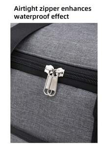 1件黑灰色户外大容量野餐包防水冰包单肩背保温包便携饭盒包 - 彩色 - 查看 10