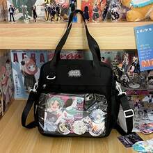 Y2K Japanese Preppy Style Shoulder Crossbody Bag New Nylon School Bags For Teenage Girls Transparent Itabag Backpacks Ita Bag - màu đen - Xem 2