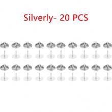 20/50Sets Brooch Pin Holder Tie Badge Back Replacement Flat Base Stabbing Butterfly Clasps For DIY Jewelry Making Accessories Gold 25pcs Silver 25pcs