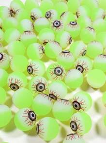 5/10个装夜光弹力球，万圣节发光软弹力球，万圣节恐怖眼球弹力球，生日派对礼物、游戏奖品、万圣节礼物、主题派对装饰、生日礼物的理想之选 - 彩色 - 查看 2