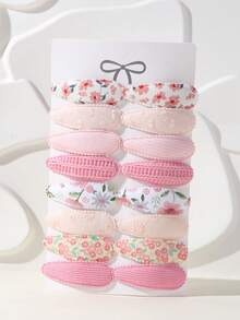 16 件/卡 婴儿女孩礼物 新款头饰 手工钩针儿童发夹 发饰 - 彩色 - 查看 1