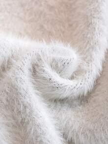 女孩可爱猫咪图案仿毛针织套头衫，适合春秋冬日常休闲穿着