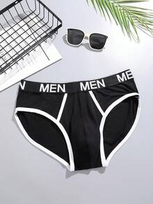 FINETOO 5 件男士基本款内裤，字母腰带撞色装饰休闲低腰男士三角裤 - 彩色 - 查看 6