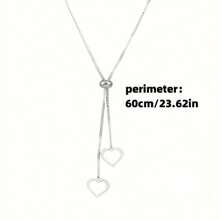 1 Stück einstellbare Halskette mit Cut Out geometrischem Herz Anhänger aus Edelstahl, geeignet für den täglichen Gebrauch und Partys