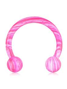 1 件装鼻中隔马蹄形耳环女士不锈钢眉耳屏唇环 16G 8 毫米防过敏鼻环穿孔饰品