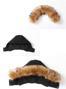 Manteau matelassé épais à capuche amovible avec col en fourrure, nouvelle arrivée pour l'hiver pour femmes - Noir - Voir 9