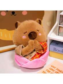 1 件爆米花、炸薯条、水豚毛绒玩具、圣诞节毛绒动物礼物、生日派对、毕业水豚玩偶、蛋糕甜点 - 彩色 - 查看 11