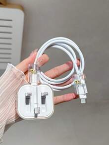 3 件套数据线充电器保护壳，TPU 软壳，带 UC 彩色蝴蝶、向日葵、心形图案，适合返校使用，英国插头 20W 快速充电器兼容 Apple 设备 Nan 数据线保护器充电器配件手机配件