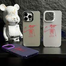 Adecuado para 16ProMax/16Plus/16Pro/16, 15/14/13/12/11 Todas las Series Nueva Funda Protectora de Teléfono con Patrón Creativo de Moda, Gradiente Deslumbrante IMD Láser, a Prueba de Golpes y Antideslizante, Funda Híbrida Clásica e para Regalar. - Negro - Ver 3