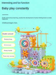 249个DIY电动齿轮拼接积木，儿童电动齿轮益智玩具，圣诞节礼物，节日礼品，派对玩具，男孩女孩动手能力培养工程技能，齿轮组装积木，STEM学习实用玩具，以及创意建筑圣诞节和万圣节礼物