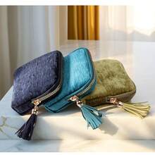 Luxury Jewelry Storage Pouch With Elegant Tassel Pendant, Versatile Bracelet And Bangle Organizer, Stylish Zipper Bag For Travel And Home Use, Perfect Gift For Birthdays, Anniversaries, And Special Occasions, Keep Your Precious Accessories Neatly Organized And Easily Accessible, Ideal For Fashion Enthusiasts And Jewelry Lovers, Enhance Your Style With This Chic And Functional Storage Solution, Perfect For Storing Earrings, Necklaces, And More, Elevate Your Jewelry Collection With This Must-Have Accessory.