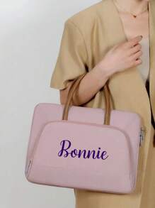 Customized And Personalized Halloween Text Name Computer Bag, Large Capacity Portable Computer Bag, Daily Fashionable Multi-Functional Computer Bag, Simple Customized Briefcase, Suitable For Commuting, Shopping, Business Trip, Vacation, As A Gift For Father, Mother, Sisters, Brother, Friend, Couple.