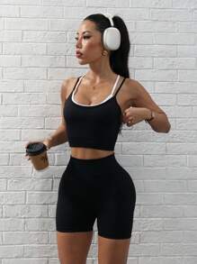 2 Pieces, Sports Vest And Sports Shorts, Seamles,Ventilate, Soft And Comfor, Daily, Qutdoor,Sporty, Gym Clothes Set Women, Workout Set Women