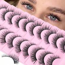 M10 Pairs Wispy False Eyelashes With Clear Band 14MM Fluffy Cat Eye Lashes Natural Look 3D MinkStyle Strip Lashes Lightweight Fake Eyelashes For Everyday Makeup8001 - 1 - 查看 1