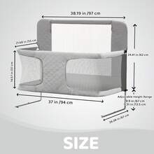Ubravoo Baby Co-Sleeper Bed-In-Bed , 3-In-1 Folding Bed With Breathable And Visible Mesh Window, Washable Elastic Fabric Cover - Grey - View 3