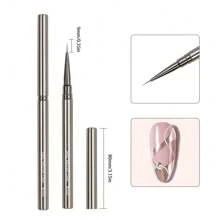 Pinceles de línea para arte de uñas, para líneas alargadas, dibujo y pintura de 6/9/12/15/18/25mm, bolígrafo de diseño de uñas, herramienta profesional de manicura, Pinceau Ongle Gel - Gris - Ver 17