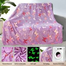 蝴蝶毯，柔软舒适的法兰绒儿童盖毯，适合男孩和女孩的礼物，薰衣草发光毯，柔软的法兰绒毛绒毯玩具，适合 1-10 岁的女孩和男孩，感恩节圣诞节生日礼物 - 蝴蝶 - 查看 10