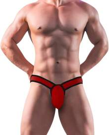 Meshal MEN'S Cotton Low Rise Briefs Soft Breathable Bulge Pouch Underwear - 紅色 - 查看 11