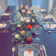 NetHong 12Pcs Fall Artificial Pumpkins Fake Velvet Pumpkin Autumn Halloween Party Decor - Multicolor - View 5