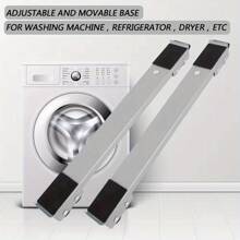 2pcs Heavy Duty 24-Wheel Adjustable Length Dolly - Non-Slip Pad With Brake, No Battery Required, Suitable For Refrigerator, Washing Machine, Dryer Household Appliances, Reinforced Frame, Ergonomic Handle Design, Easy Mobility Base, Enhanced Support, Home Moving Assistant