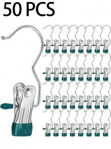 10/30/40 Pieces Of Stainless Steel Clothes Clip, Simple Stainless Steel Hook Clip,Stainless Steel Clips,Back To School Must Haves,Laundry Pegs With Hooks,(Coat) Hanger,Interior ,Portable Hanging Clothes Clip, Wardrobe Storage Racks, Clothes Hangers Easter Decorations, Mother's Day Clothing Spring Decorations, Holiday Decorations,Hanger Dress Pants Shoes Jeans Boots Skirt