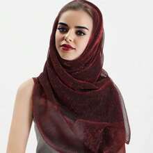 1件装女士夏季轻薄抗皱纯色雪纺头巾，适合非洲服饰搭配。