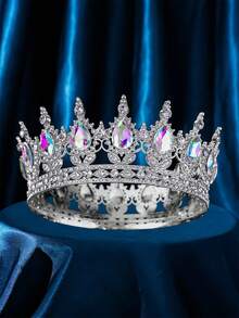 1 pièce Élégante couronne baroque de reine, diadème de mariée, coiffe de fête, cadeau de vacances, couronne florale, accessoire de cheveux de princesse, accessoires de cheveux de mariage - Multicolore - Voir 11