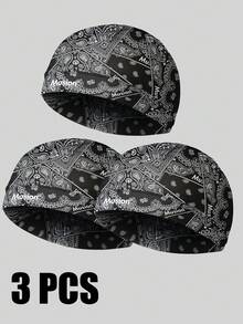 Musion 1pc/3pcs Motorcycle Helmet Inner Cap Absorb Sweat Head Cover Super Cool Sport Beanie High Stretch Outdoor Sports Cap - Multicolor - View 16