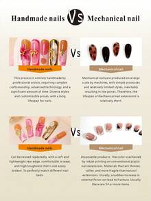 10 件手工指甲长方形按压指甲渐变蓝色法式尖头，带闪亮 3D 线条艺术花朵蝴蝶结和水钻装饰，优雅风格，适合女士和女孩夏季美甲艺术美甲用品指甲 - 淺藍色 - 查看 5