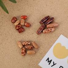 100pcs/Bag Mixed Color Pattern Vintage Bag Flower Printed Bead Jewelry Accessories Multi-Specification Printed Flower Wood Bead Pattern Painted Loose Beads, Diy Beaded Necklace Jewelry Decoration With Accessories - Wooden Beads - View 6