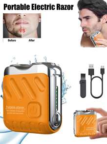Mini Electric Razor For Men, Fast Charge Portable Small Shavers For Men | Women - Dual Head Pocket Shaver Washable Travel Electric Razor & Powerful Wet And Dry Mini Razor - Easy One Button Use, 300mAh