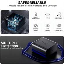 45W Super Fast Charger Type C,USB-C Wall Charger Compatible With Samsung Galaxy S22 Ultra/S22+/S22, Note 10+/Note 20/S20/S21, Z Fold 4/Z Flip 4, Galaxy Tab S7/S7+/S8/S8+/S8 Ultra, USB C Charger With 3.3/6.6ft Fast Charging Cable,Compatible With Hua Wei Oppo, Xiao Mi Vivo And Other Mobile Phones, Compatible With IPhone 16/16pro/16pro Max/16plus/15/15pro/15plus/15promax Suitable For Travel, Office, Dorm, And Home Adapter Nan