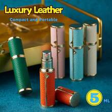 5ml Golden Refillable Perfume Atomizer - Portable Travel Spray Bottle With Leather Case, Mini Cologne Dispenser For Women & Men, Leakproof Essential Oil Bottle For Purse, Gym Bag & Travel - Hồng - Xem 6